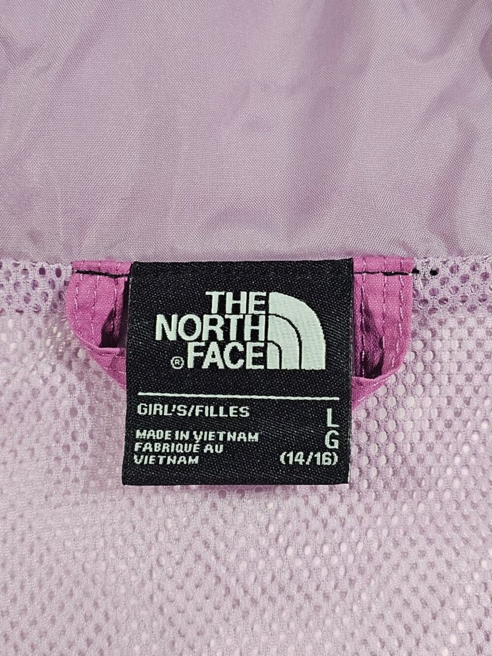 The North Face Girls Youth Pink Magenta Windbreaker Hooded Jacket Sz L14/16 2986 - Picture 7 of 15